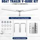 Lounsweer Boat Trailer V Guide Kit for 3" x 3" Front Cross Member, 2 Layer Hot Dipped Galvanized Steel with HDPE Plate, Includes Bracket and U Bolts for Bow Rest Centering Support Marine Saltwater