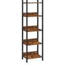 MAHANCRIS Bookshelf, 5-Tier Bookcase, Standing Book Shelf for Small Space, Storage Shelf Organizer, for Living Room, Bedroom, Study, Balcony, Rustic Brown and Black BKHR5501