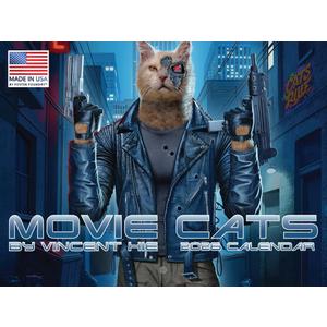 Movie Cats Calendar 2026 by Vincent Hie Funny Gift Funny Pop Culture Cats in Movies Wall Monthly 12 Month | American Made In The USA