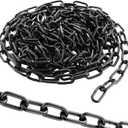 QTLCOHD 30 ft. Black Chain - 1/8 Inches Heavy Duty Decorative Black Chain for Hanging Plants, Helloween Metal Chains Link for Outdoor Fence Porch Swing