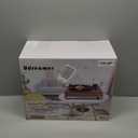 Vinyl Record Player with Speakers,3 Speed Turntable with Bluetooth, Aux, Headphone Jack, RCA Output and Auto Stop,Mirror Vintage Wooden Coffee