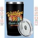 Vintage 1995, 31st Birthday Gifts for Men Him, 31st Birthday Decorations Tumbler, 20 oz Stainless Steel Insulated Coffee Mug, Gifts for 31 Year Old Man Friend, Travel Cup, Black Drinking Cup for Car