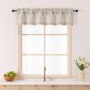 Gwine Valance for Windows, Light Filtering Faux Linen Textured Small Kitchen Window Valance, Rod Pocket Short Curtain for Bathroom Basement RV Camper, 60Wx12L inch, 1 Piece, Linen Color