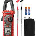 AstroAI Digital Clamp Meter Multimeter 2000 Counts Amp Voltage Tester Auto-ranging with AC/DC Voltage, AC Current, Resistance, Capacitance, Continuity, Live Wire Test, NCV, Black