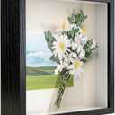 6x6 Shadow Box Frame, 3D Picture Frame Display Cas with Real Transparent Glass for Photos, Memorabilia, Crafts, Souvenir, Wedding Memories, Baby Items - Black/ 1.2 Inch Depth