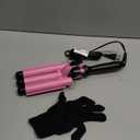 3 Barrel Hair Waver for Women Dual Voltage Curling Iron Hair Crimper Waver - Beach Waves Crimper Hair Tool, Easy to Use, Pink (1 inch)