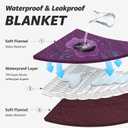 LOOBANI Waterproof Blanket for Bed: Reversible Soft Flannel Twin Bed Blanket 60" x 80", Leakproof Throw Spill-Proof Dog Pet Blanket for Couch, Sofa Protect, Movie Time, Camping, Travel, Purple