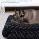 KSIIA Washable Dog Bed Anti-Slip Dog Crate Beds Deluxe Plush Kennel Pad Comfy Pet Sleeping Mat for Small Dogs, 23" x 18", Black