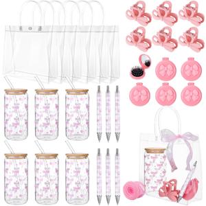 6 Sets Pink Bow Baby Shower Prizes Teen Party Favors for Guest, Standard