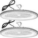 XYCN 2 Pack 600W UFO Led High Bay Light,120VAC,5000K Daylight Commercial Bay Lighting,IP66 Waterproof,85050LM,2550W MH/HPS with Plug Area Lighting for Warehouse/Shop/Workshop/Barn/Gym/Factory
