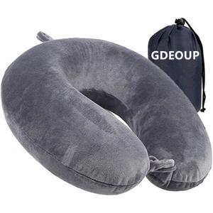 Travel Pillow 100% Pure Memory Foam Neck Pillow Airplane for Traveling,Car, Train,Napping,Traveling,Washable Cover (Grey)