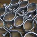 1-3/8" Chain Link Fence Panel Clamps, Galvanized Fence Dog Kennel Saddle Clamps, 8pcs for 32mm Pipe Panel Frames