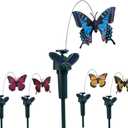 Vanki Solar Yard Stake Fluttering Insects Solar or Battery Powered 5 PCS Butterfly