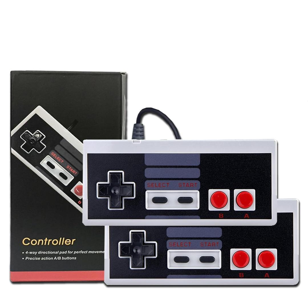 NALENSY NES Classics Controller for Classic Mini Edition, Wired Classic Controller for Nintendo Entertainment System, 2 Pack Replacement Mini Controller with 9.8Ft Long Cable