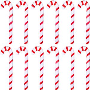 12 Pieces 35 Inch Inflatable Christmas Candy Canes Inflatable Candy Sticks for Christmas Indoor Outdoor Decorations Party Favors (Color Set 1)