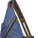 KL928 Canvas Sling Bag - Small Crossbody Backpack Shoulder Casual Daypack Rucksack for Men Women(Large Version)