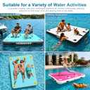 VEBESYET Inflatable Floating Dock Platform, 6ft x 5ft x 6" Inflatable Dock Floats Multi Person Floating Island Raft for Lake Pool Beach Ocean