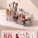 Booklov Rotating Makeup Organizer for Vanity, Large Capacity Cosmetic Display Case, Clear Acrylic Countertop Beauty Storage Holder for Skincare, Brush Eyeshadow Lipstick, Counter Desk, Crystal Clear
