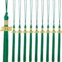 Chuangdi 10 Pieces 2026 Grad Graduation Tassels Graduation Cap Tassels with 2026 Charms Graduate Hat Decoration for School Party Favors(Green, Gold)
