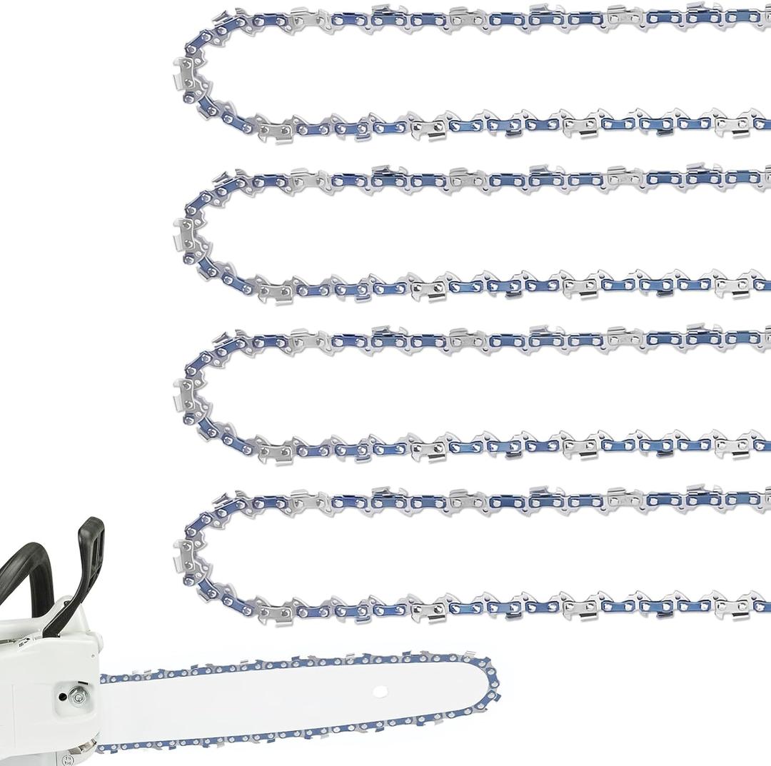 4 Pack 18 Inch Chainsaw Chain 3/8" LP Pitch .050'' Gauge 62 Drive Links Fits Poulan, Craftsman, Echo, Homelite and more