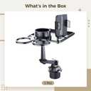 Cup Holder Tray for Car, Car Cup Holder Tray with Phone Stand, Car Table Tray, Detachable 360 Rotation, Ideal for Daily use and Road Trip Dining (1 Food Tray)