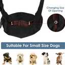 Lukovee Pet Sling, Hand Free Dog Sling Carrier Adjustable Padded Strap Tote Bag Breathable Cotton Shoulder Bag Front Pocket Safety Belt Carrying Small Dog Cat Puppy Machine Washable (Black, S)