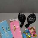 Gender Reveal Confetti Balloon Party Supplies Decoration Kit 2 Pack 36 Inch Big Black Balloons Pink and Blue Heart Shape Confetti Packs Pink and Blue Tassels Boy or Girl shower Black