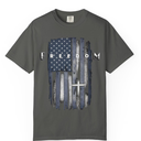 Grunge American Flag and Cross Faith Family Freedom T-Shirt Size XL