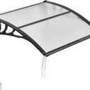 VEVOR Awnings for Door Entrance, 38" x 40" Window Door Awning Canopy Exterior with Drainage & ABS Bracket, Polycarbonate Cover Patio Door Awnings for Sun, UV, Rain, Snow Protection（Clear）