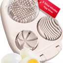 CraftyCrocodile Egg Slicer for Hard Boiled Eggs - 3 Slice Modes Egg Cutter, Heavy Duty, Stainless Steel Dicer - Kitchen Chopper Tool for Strawberry, Mushroom, Grape, Cherry Tomato - Light Beige