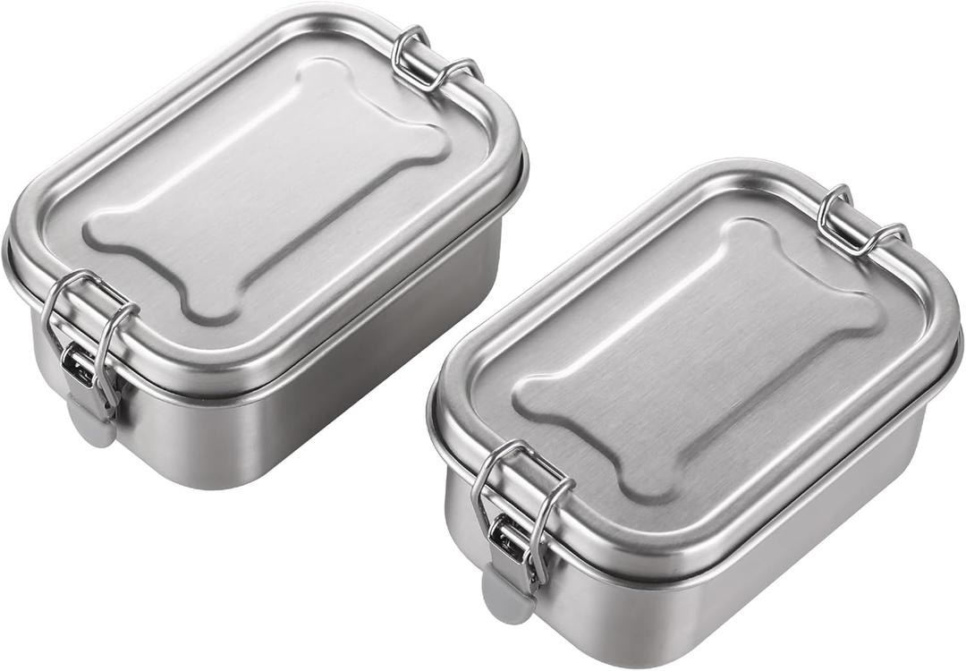 Mini Stainless Steel Food Storage Containers Set Small Metal Bento Box with Lid glass snack reusable Food Prep Freezer & Dishwasher Safe | 400 ml | BPA-Free Plastic-Free (2)