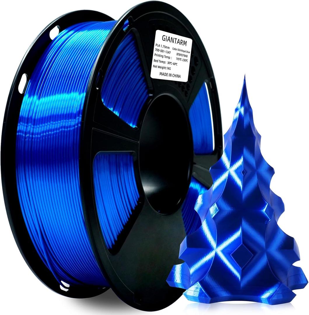 GIANTARM 3D Printer Filament, Silk Blue, 1Kg(2.2lbs) Spool, 1.75mm Dimension Accuracy +/- 0.03mm, 3D Printing Filament