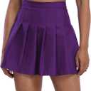 Pleated Skirts for Women Tennis Skirt with Shorts High Waisted Mini Skirt Athletic Golf Skirts Uniform Cheer Dress (Small, Purple)