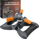 Joeys Sprinkler for Yard, Rotating Garden Sprinkler for Large Area Coverage, Lawn and Yard Sprinklers (Orange) (Gray)