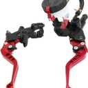 Motorcycle 7/8" 22mm Handlebar Brake Master Cylinder Clutch Lever Left & Right Set Universal Compatible with Motorcycle Street Sport Dirt Pit Mini Bike Scooter ATV (Red)