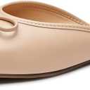 Trary Mules for Women 2025, Womens Mules Slip on Comfortable Bow Pointed Toe Womens Loafers, Backless Flats Mules Shoes for Women with Knot (Nude), 9.5