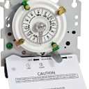 T101M Pool Pump Timer Mechanism Only, 24-Hour 120V, 40A, 60Hz, SPST Mechanical Time Switch, 12 ON/Off Operations, Pool Timer for Pumps, Lights, Fans, and HVAC Systems