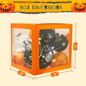 128 Pcs Halloween Party Decorations, Halloween Party Supplies - Balloon boxes, "HAPPY HALLOWEEN" Banner, "BOO" Banner, Multi Balloons, Bat Decor, Spider Wed