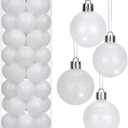 1.57" Pearl White Christmas Balls Ornaments 40 Pcs Shatterproof Christmas Ornaments Set Halloween Balls Ornaments White Ornament for Xmas Tree Holiday Party