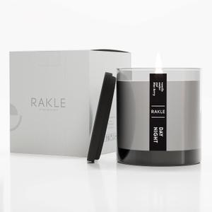 RAKLE Candles for Home Scented  Vanilla Amber Scented Candle 7.4 oz  Premium Soy Wax Blend Candle Jar with Lid for Home, Meditation, Aromatherapy  Delightful Long Lasting Scents