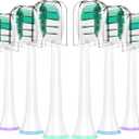 Replacement Toothbrush Heads for Philips Sonicare Replacement Heads, Electric Replacement Brush Head Compatible with Phillips Sonicare Electric Toothbrush, for Philips Sonic Care Brush,8 Pcs (1 Count (Pack of 8), Dark Green-white)