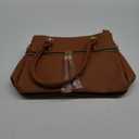 KKXIU Women Satchel Bags Handle Shoulder Handbags and Purses Pockets Zipper Leather Crossbody Bags, D-Brown