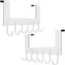 WEBI Over The Door Hook for Hanging Door Hanger:Over The Door Towel Rack,Door Coat Hanger Over The Door Coat Rack for Towels,Clothes,Behind Back of Bathroom,White,2 Packs