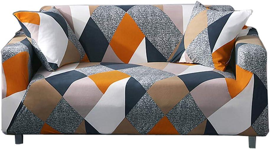 HOOBUY Printed Sofa Cover Stretch Couch Covers Sofa Slipcovers for 3 Cushion Couch with Two Free Pillow Case 03#(3 Seater/Large 2 Seater) (Mf)