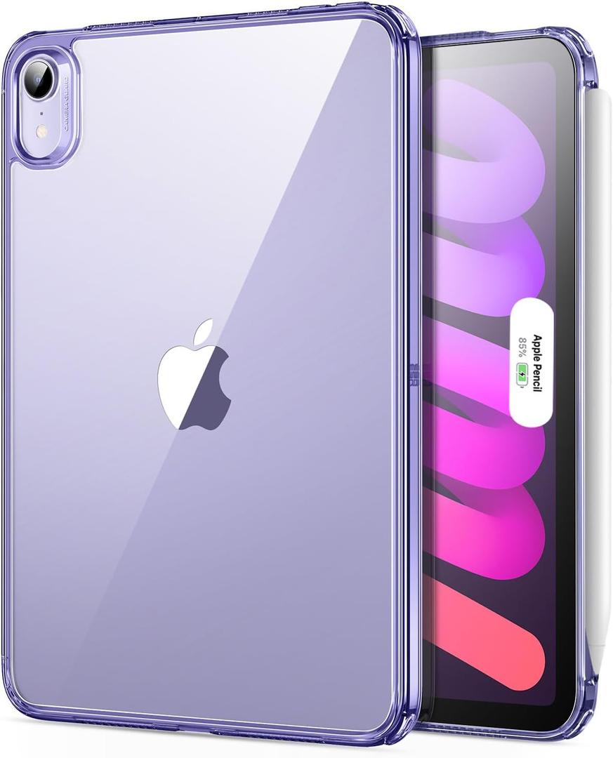 ESR for iPad Mini 7 A17 Pro Case, iPad Mini 7th/6th Generation Case (2024/2021), Slim and Light, Shock and Drop Protection, Yellowing Resistant, Supports Pencil Pro & Pencil (USB-C), Purple Clear ESR for iPad Mini 7 A17 Pro Case, iPad Mini 7th/6th Generation Case (2024/2021), Slim and Light, Shock and Drop Protection, Yellowing Resistant, Supports Pencil Pro & Pencil (USB-C), Purple Clear