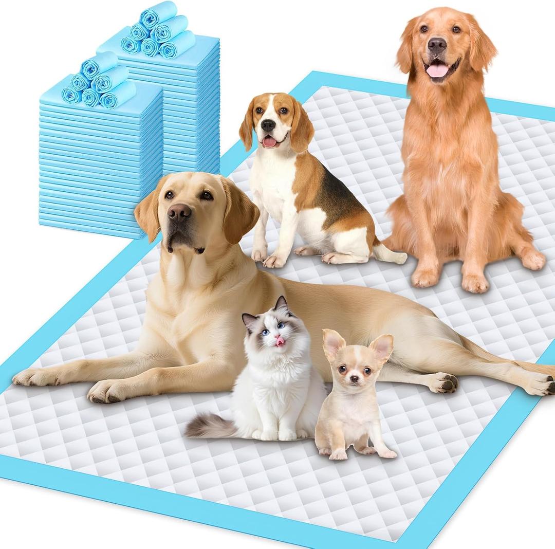Gimars 130G Thicker Extra Large 36in x 51in Puppy Pads  XL Dog Pee Pads with Reinforced Edges for Large Breeds & Multi-Dog Homes, 100% Leakproof, 48H Absorption, Indoor Training & Floor Protection