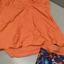 Tempt Me Two Piece Tankini Swimsuits for Women Tummy Control Bathing Suit with Shorts Athletic Swimwear Orange Floral L