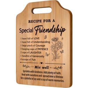 Friendship Gifts for Women, Birthday Gifts for Women Friendship, Unique Best Friends Cutting Board, Best Friend Christmas Mothers Day for Woman, Bestie, BFF, 12.2"L x 8.7"W