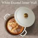 CAROTE 5QT Enameled Cast Iron Dutch Oven Pot with Lid, Heavy-Duty Dutch Oven for Sourdough Bread Baking, Braising, Stews, Roasting, Healthy & Non-Toxic, Dual Handles, All Stovetop Compatible, Oven Safe up to 500 F, Cream White
