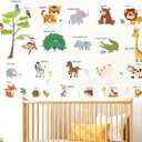 Animals Learning Wall Stickers Kids,Nursery Daycare Playroom Educational Wall Decals,Cute Wall Decor for Boy,Girl,Toddler,Baby.